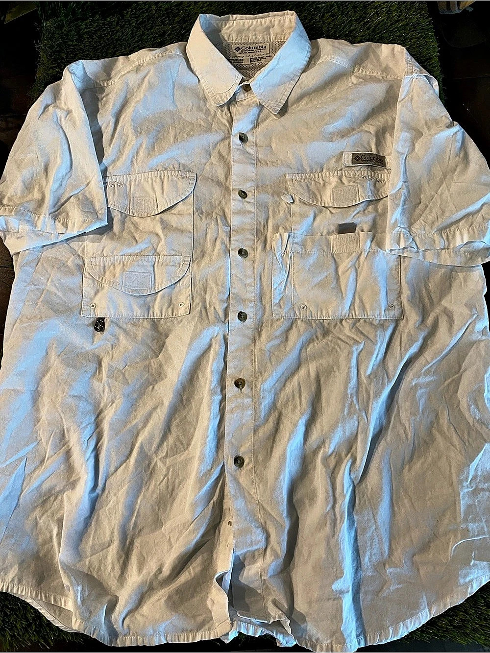 Columbia PFG Performance Fishing Gear shirt Fishing Shirt in White XL